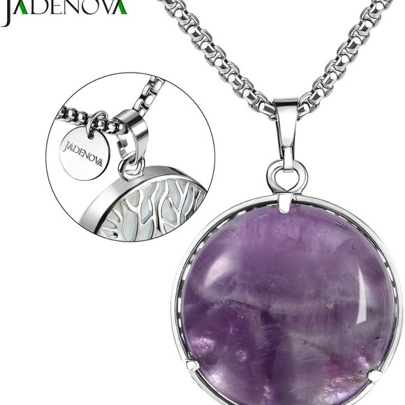 Family Tree Necklace Tree of Life Gemstone Crystal Pendant Necklace 24 Inches St - Picture 3 of 7